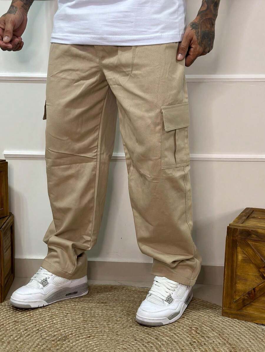 Calça Cargo Masculina em Sarja, Modelagem Oversized