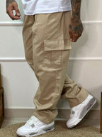 Calça Cargo Masculina em Sarja, Modelagem Oversized