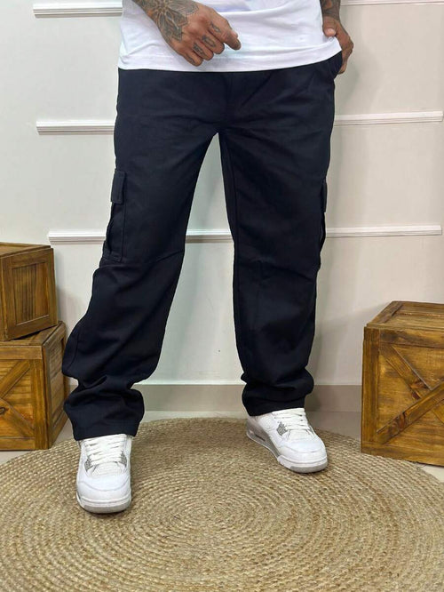 Calça Cargo Masculina em Sarja, Modelagem Oversized