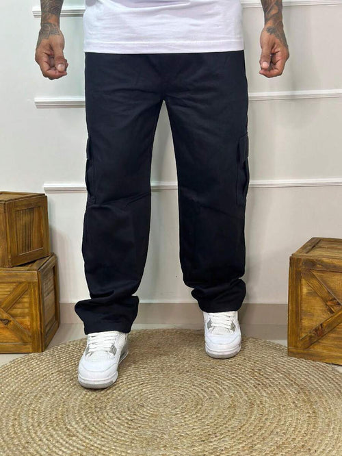 Calça Cargo Masculina em Sarja, Modelagem Oversized