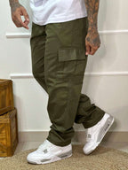 Calça Cargo Masculina em Sarja, Modelagem Oversized