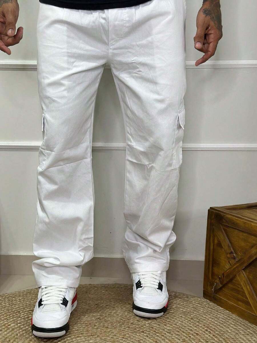 Calça Cargo Masculina em Sarja, Modelagem Oversized