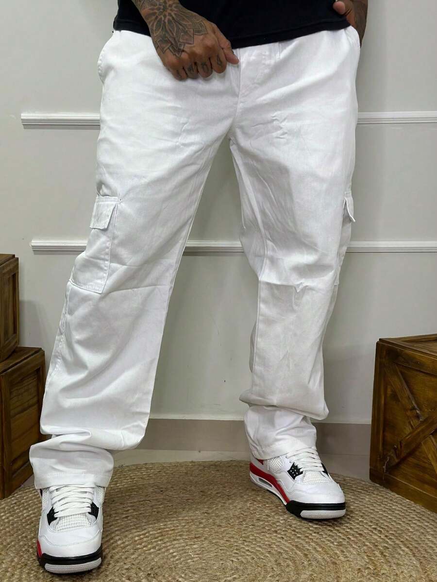 Calça Cargo Masculina em Sarja, Modelagem Oversized