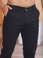 Calça Masculina em Sarja com Elastano Estilo Alfaiataria