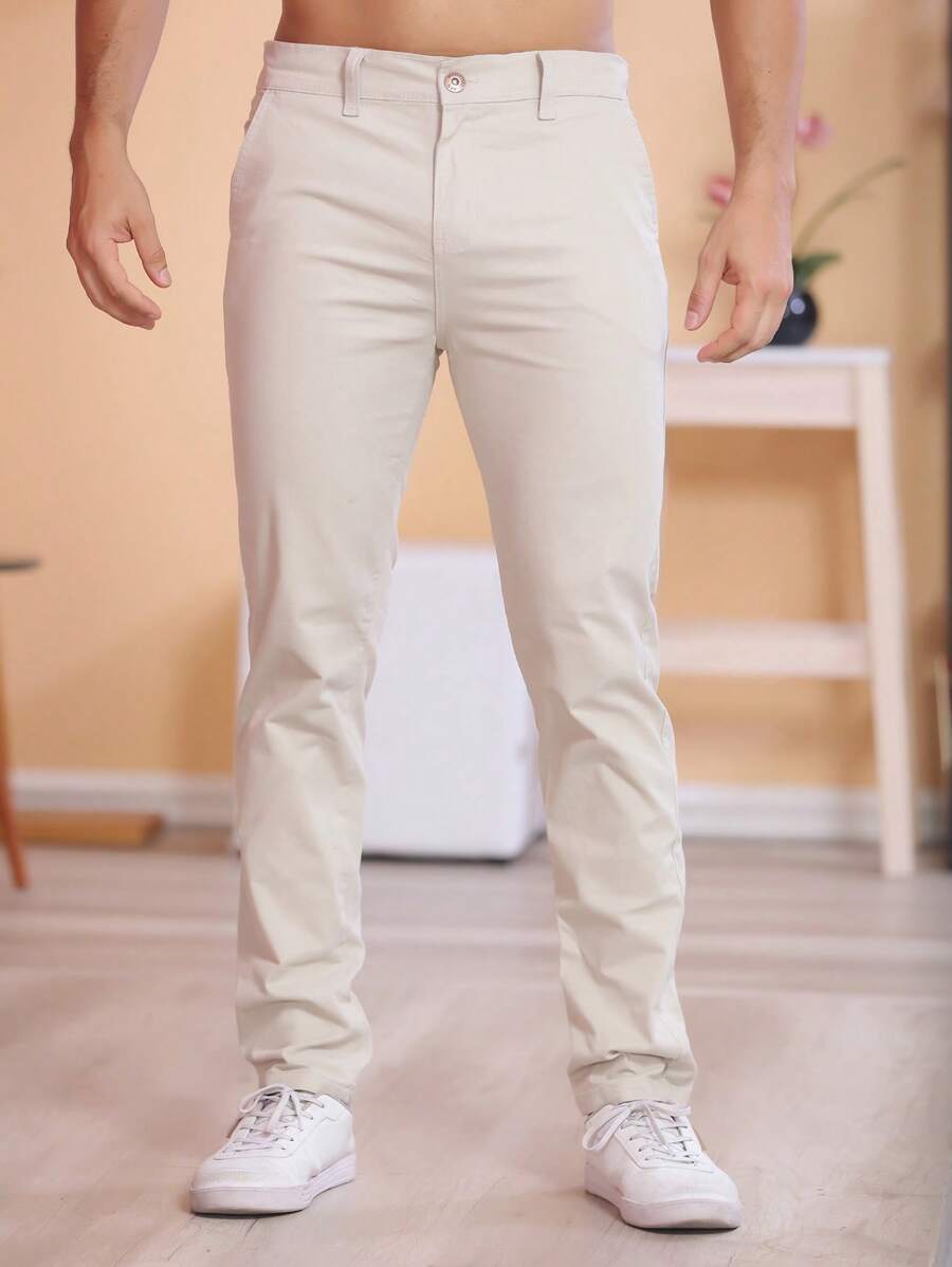 Calça Masculina em Sarja com Elastano Estilo Alfaiataria