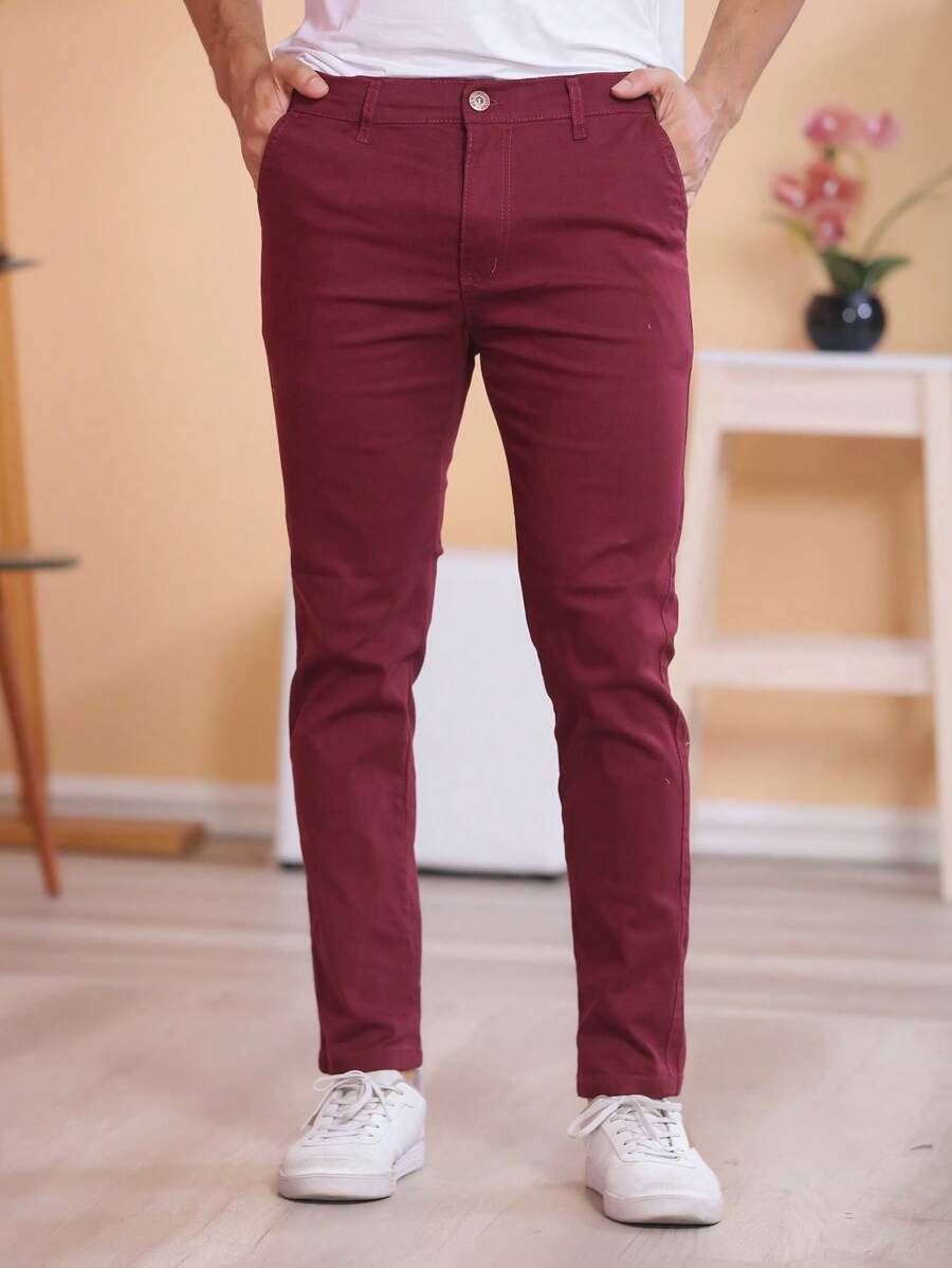 Calça Masculina em Sarja com Elastano Estilo Alfaiataria