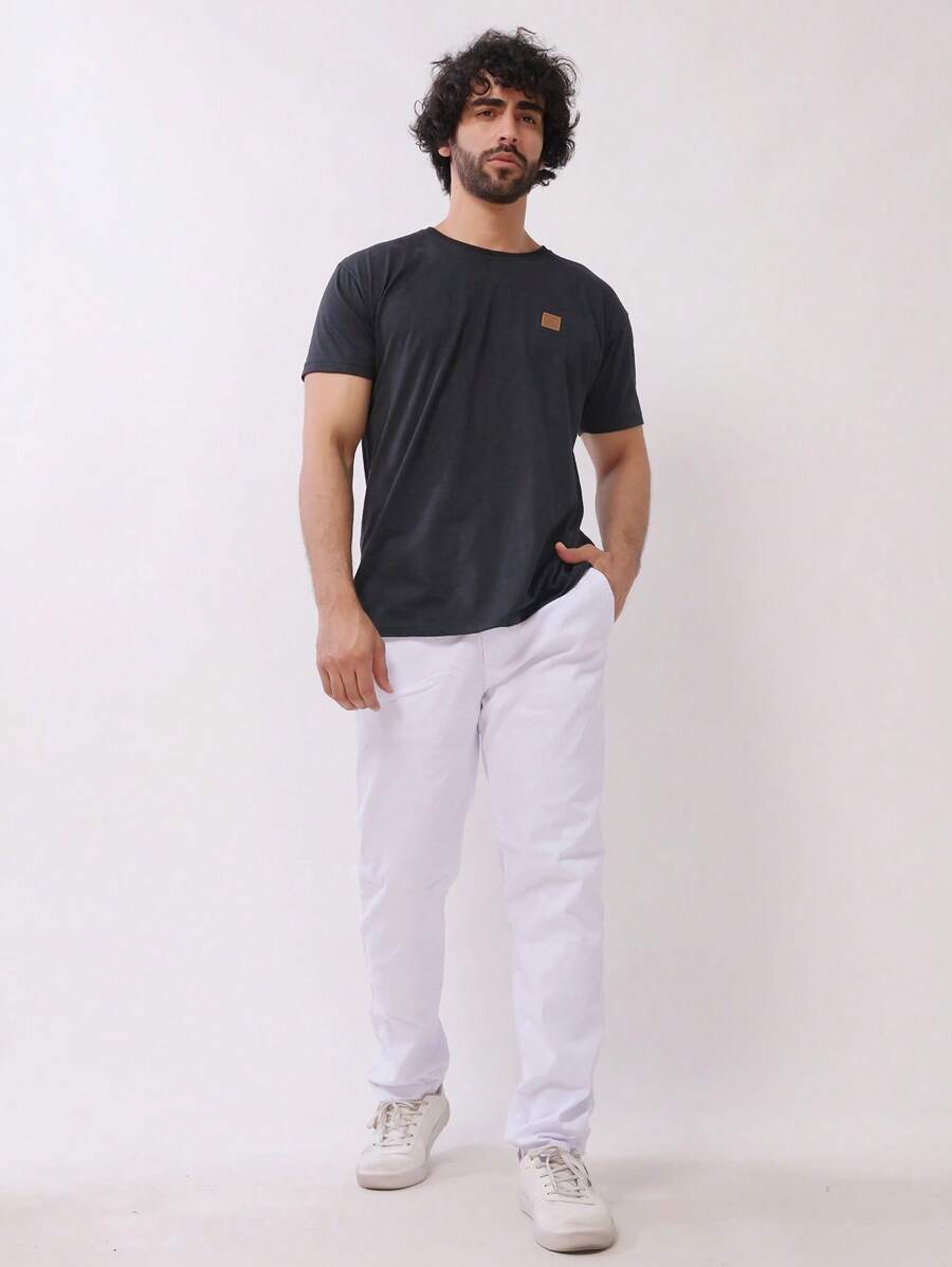 Calça Masculina em Sarja com Elastano Estilo Alfaiataria