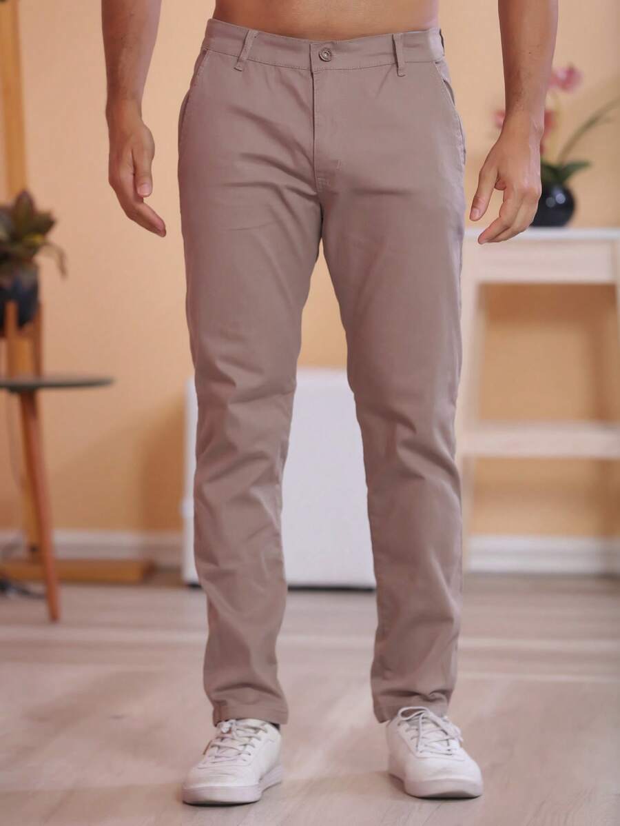 Calça Masculina em Sarja com Elastano Estilo Alfaiataria