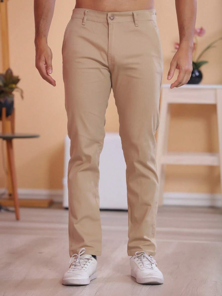Calça Masculina em Sarja com Elastano Estilo Alfaiataria