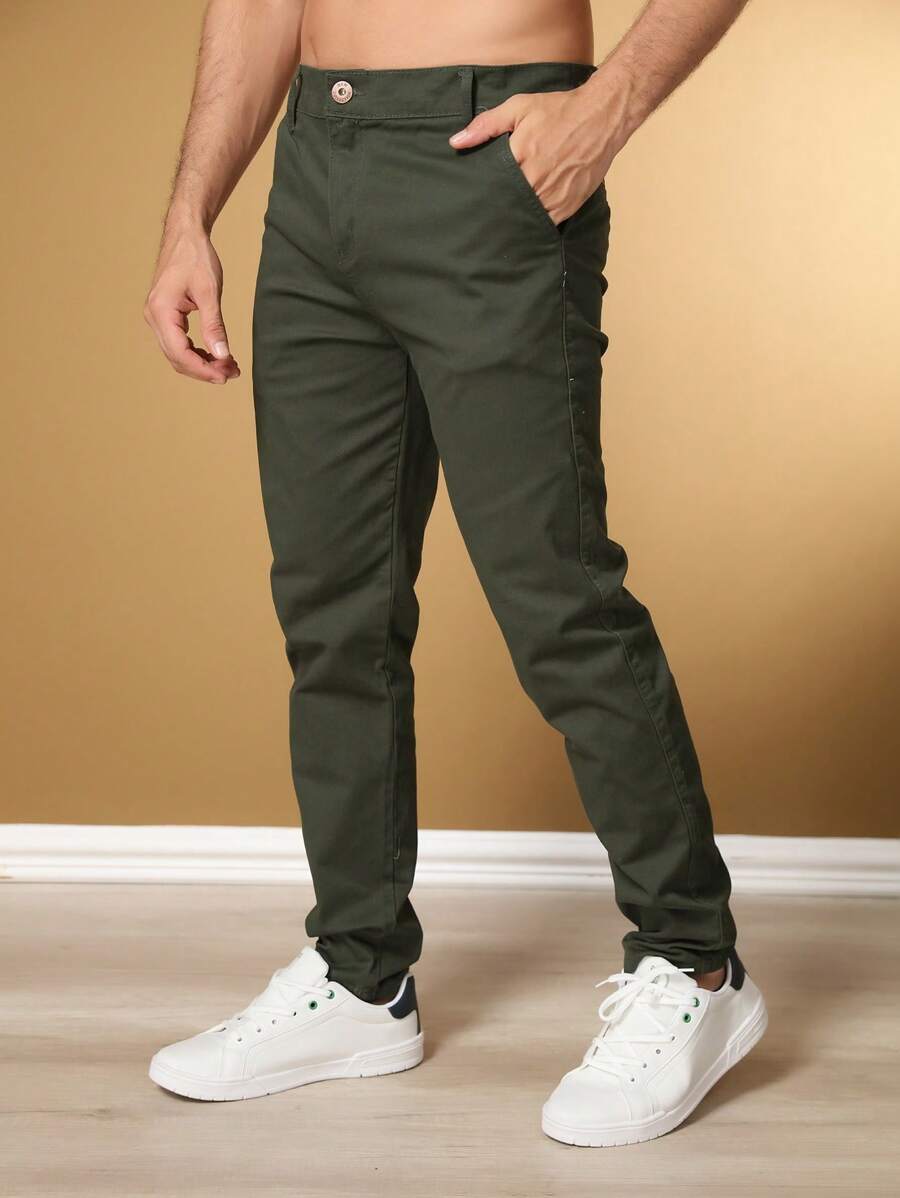 Calça Masculina em Sarja com Elastano Estilo Alfaiataria