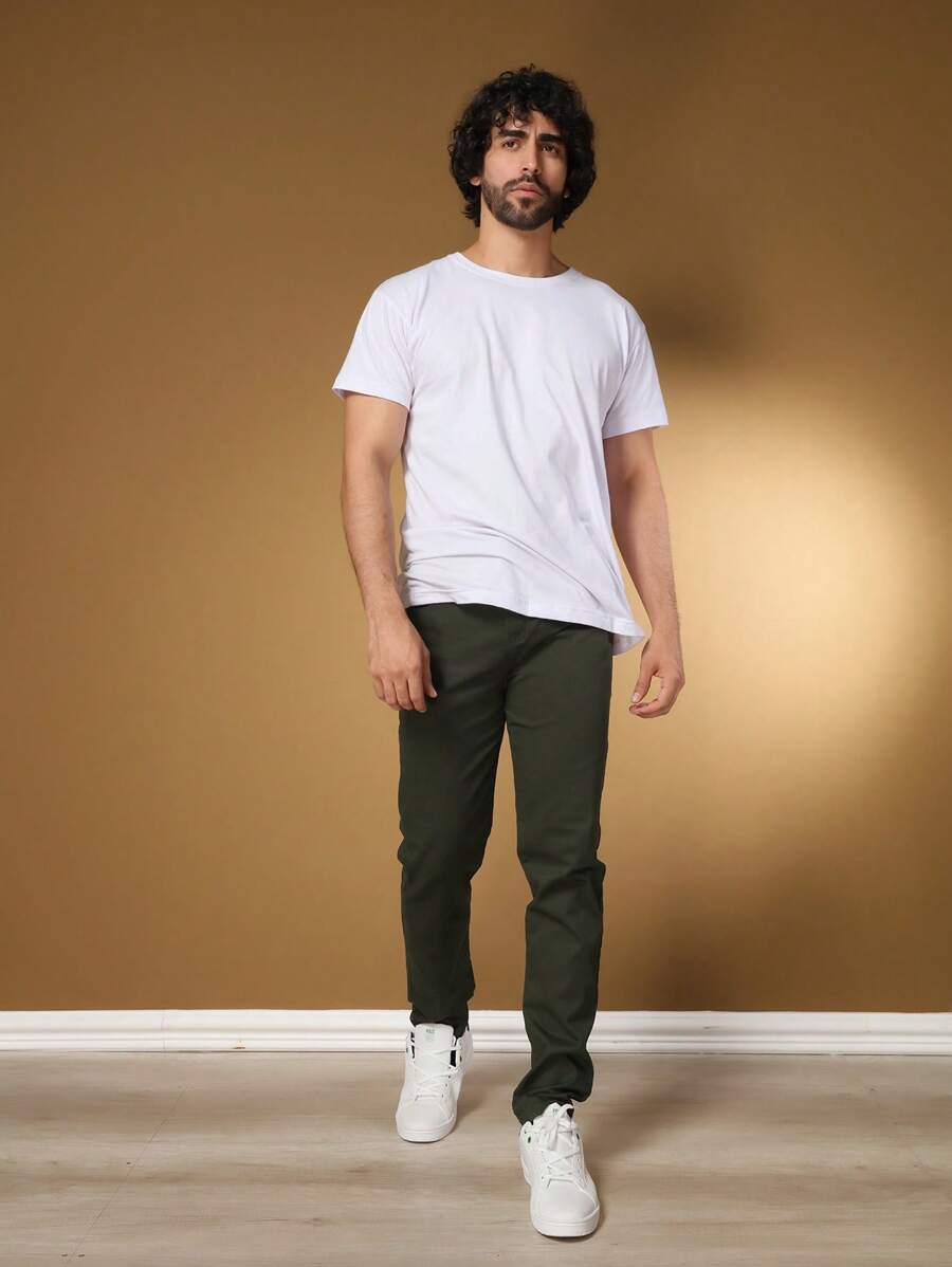 Calça Masculina em Sarja com Elastano Estilo Alfaiataria