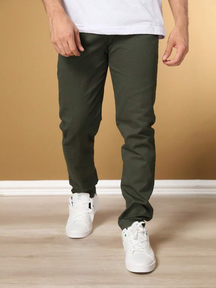 Calça Masculina em Sarja com Elastano Estilo Alfaiataria