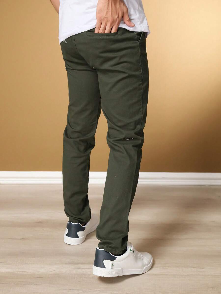Calça Masculina em Sarja com Elastano Estilo Alfaiataria
