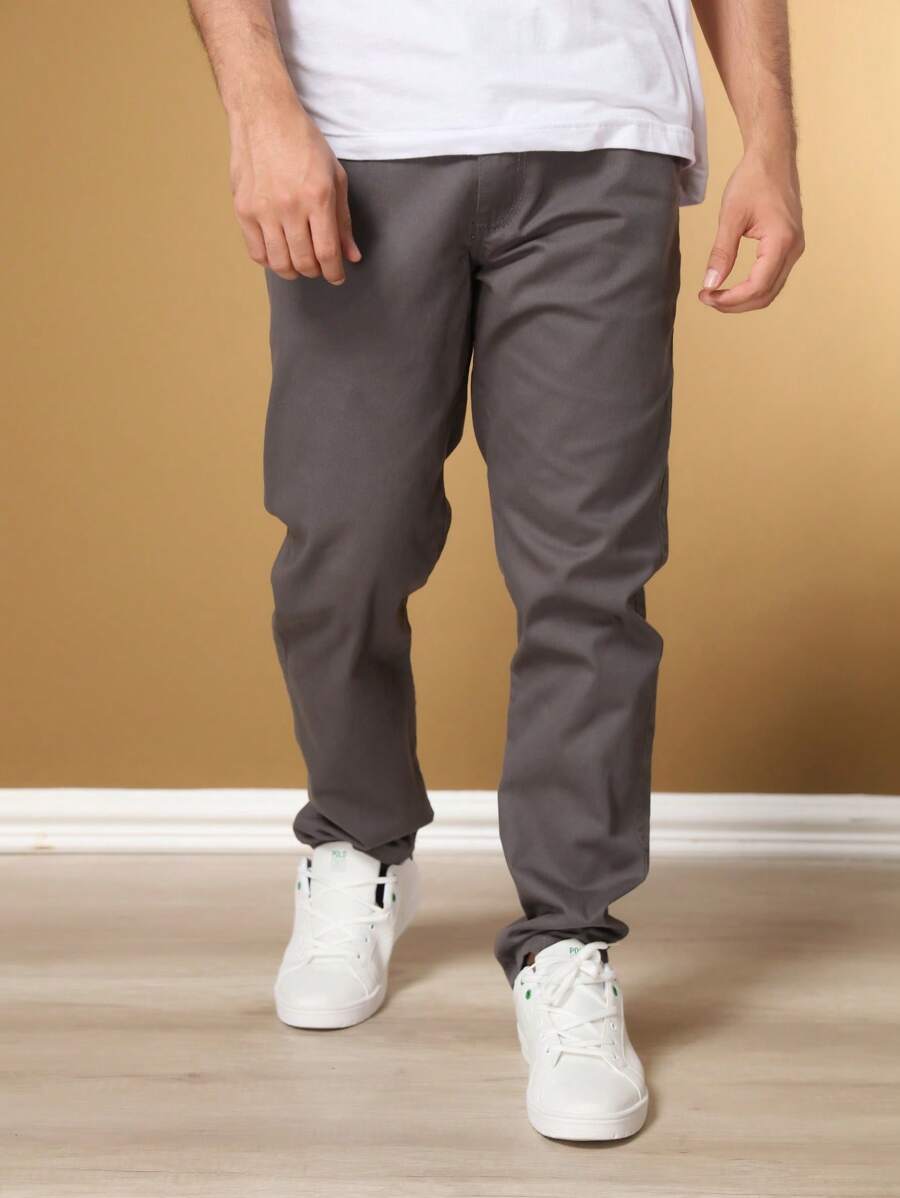 Calça Masculina em Sarja com Elastano Estilo Alfaiataria