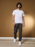 Calça Masculina em Sarja com Elastano Estilo Alfaiataria