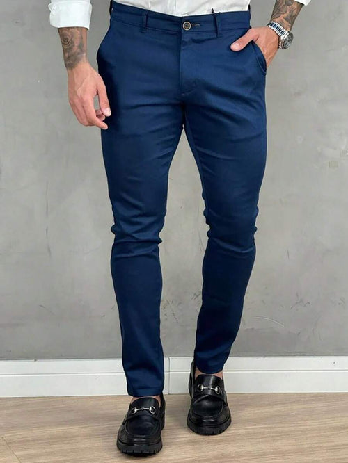 Calça Masculina Sarja Skinny com Lycra