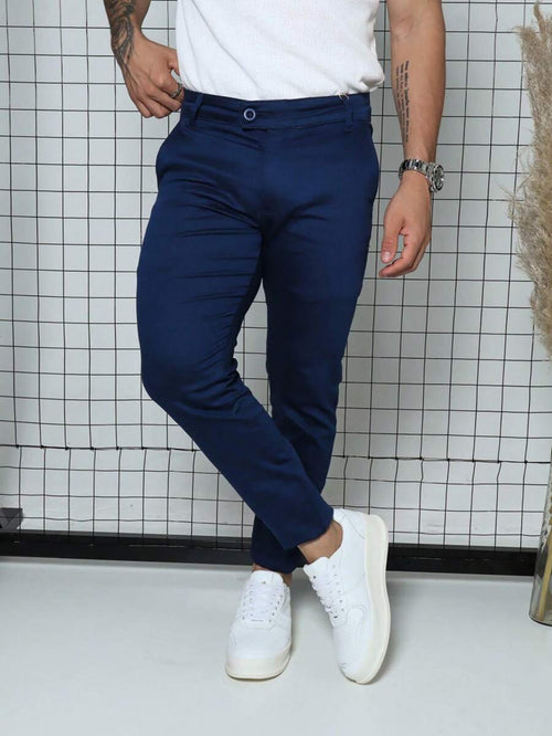 Calça Masculina Sarja Skinny com Lycra