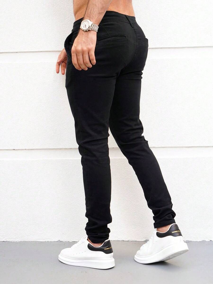 Calça Masculina Sarja Skinny com Lycra