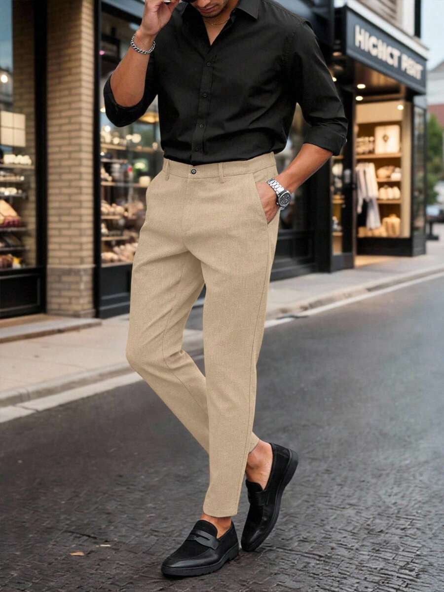 Calças Skinny De Terno De Negócios Para Homens