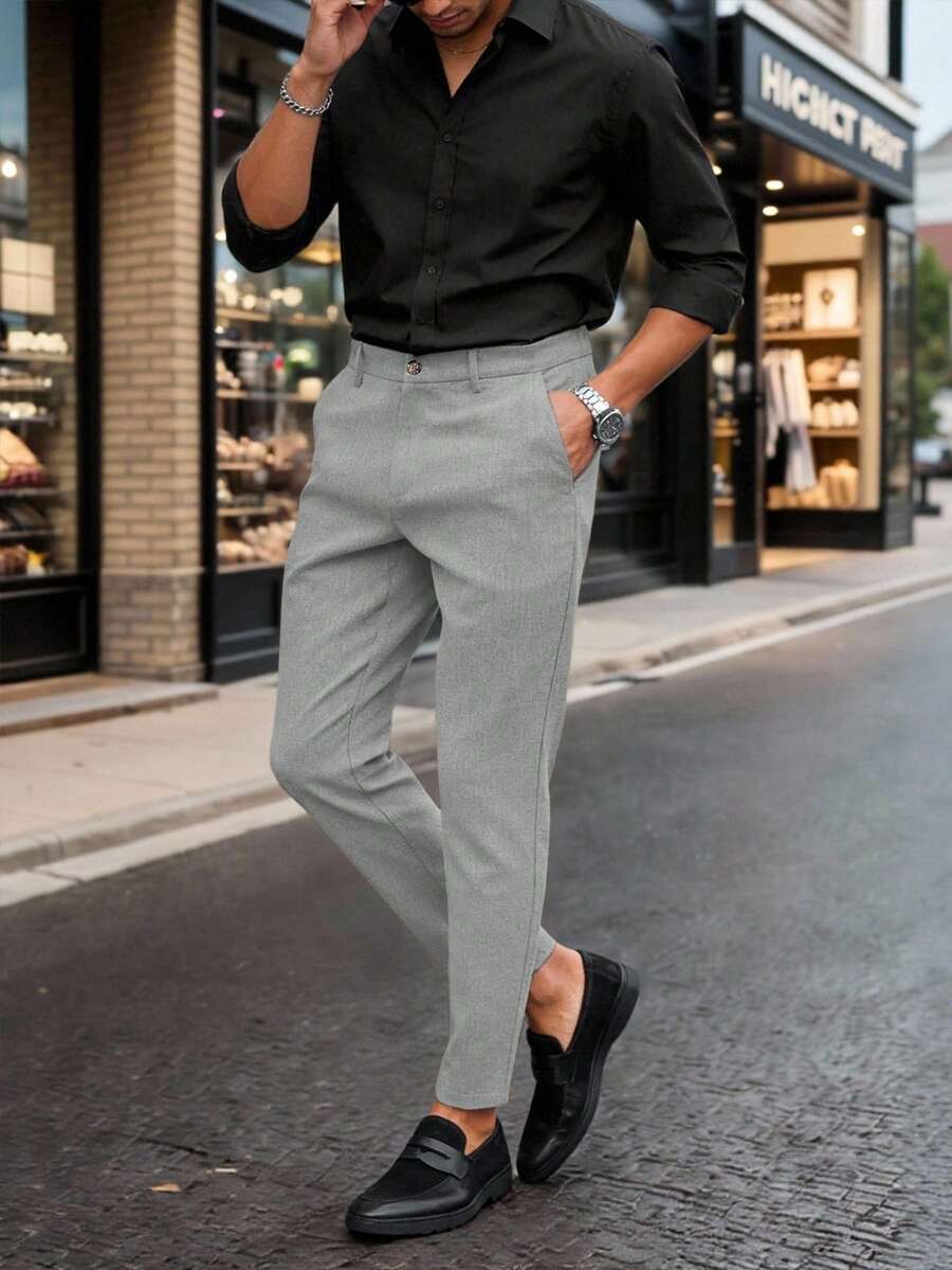 Calças Skinny De Terno De Negócios Para Homens