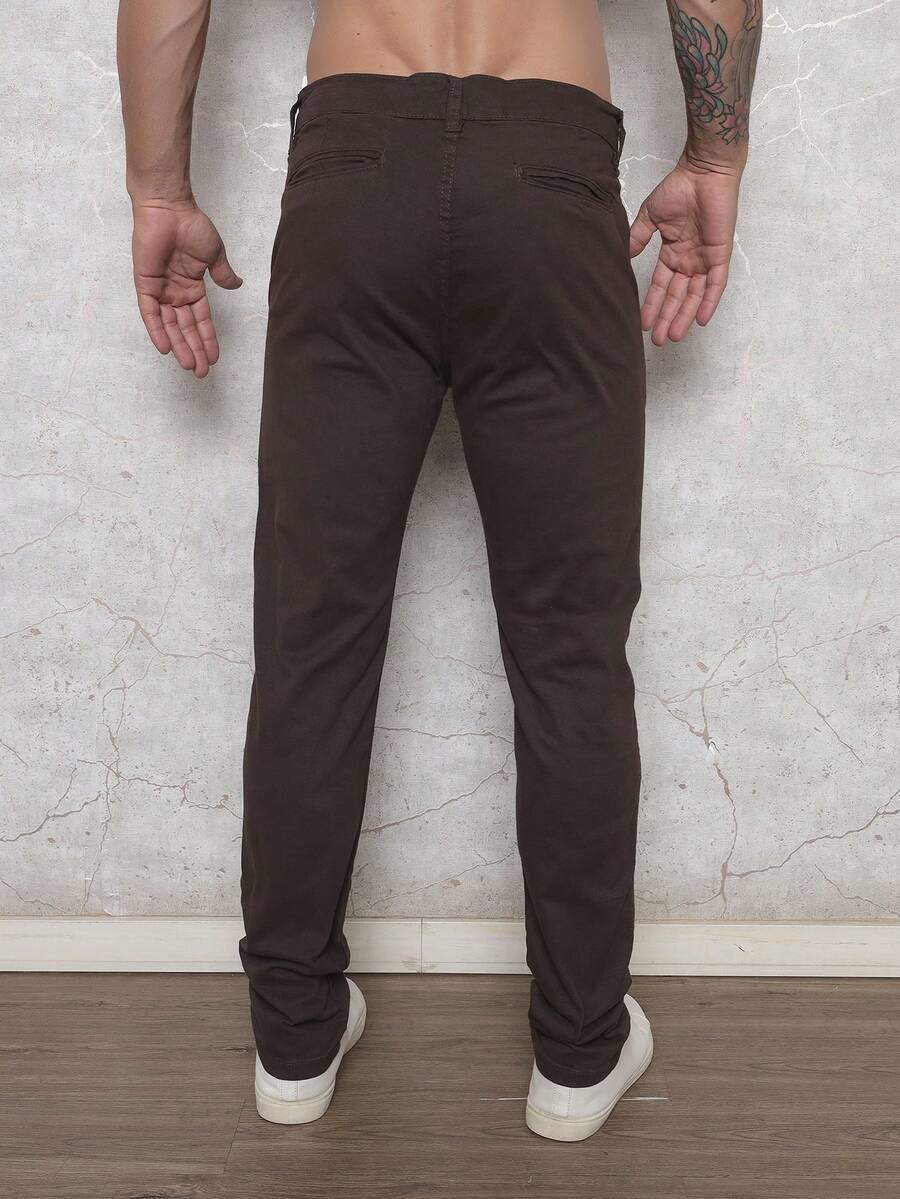 Calça Masculina em Sarja com Elastano Estilo Alfaiataria