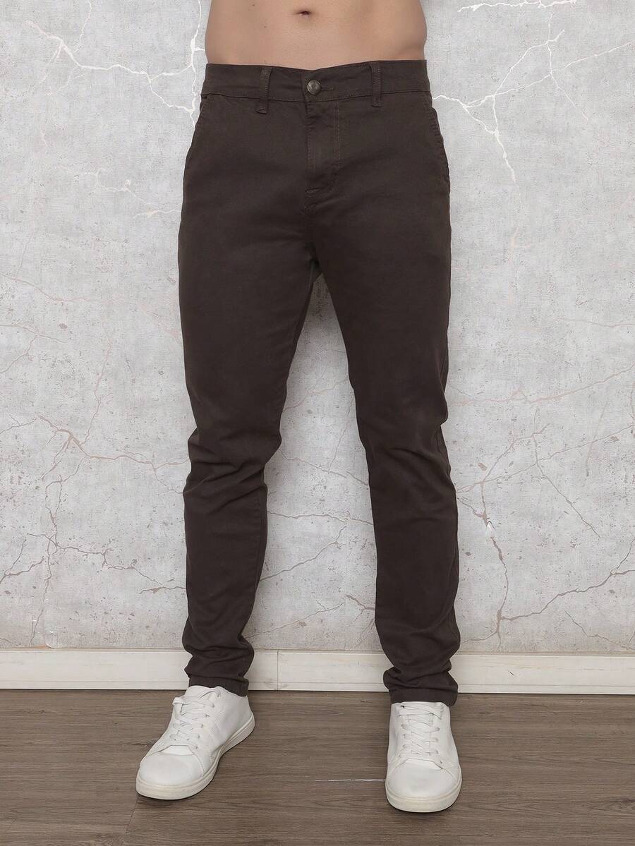 Calça Masculina em Sarja com Elastano Estilo Alfaiataria