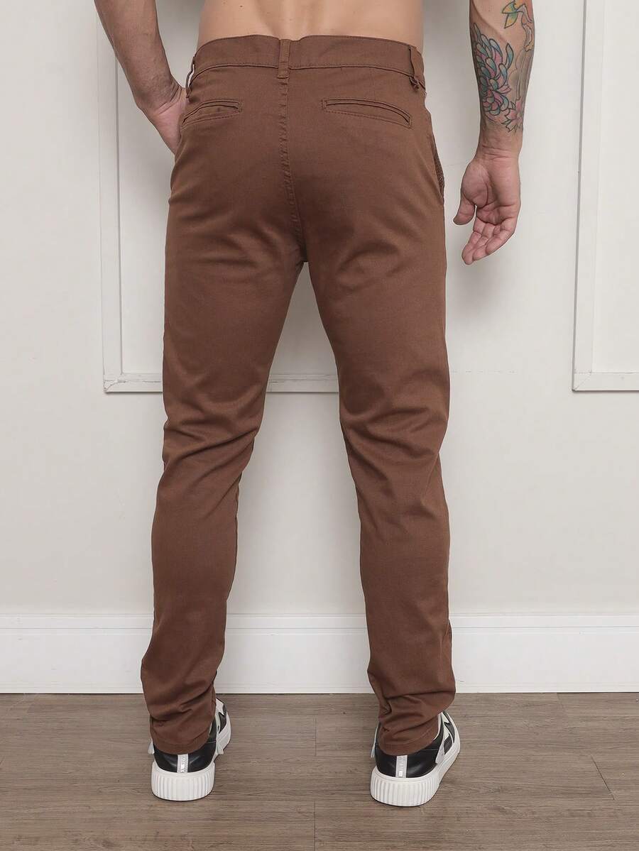 Calça Masculina em Sarja com Elastano Estilo Alfaiataria
