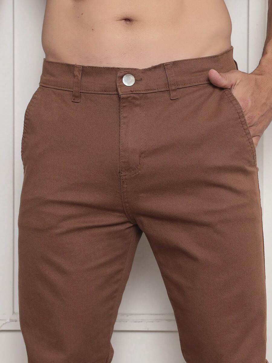 Calça Masculina em Sarja com Elastano Estilo Alfaiataria