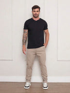 Calça Masculina em Sarja com Elastano Estilo Alfaiataria
