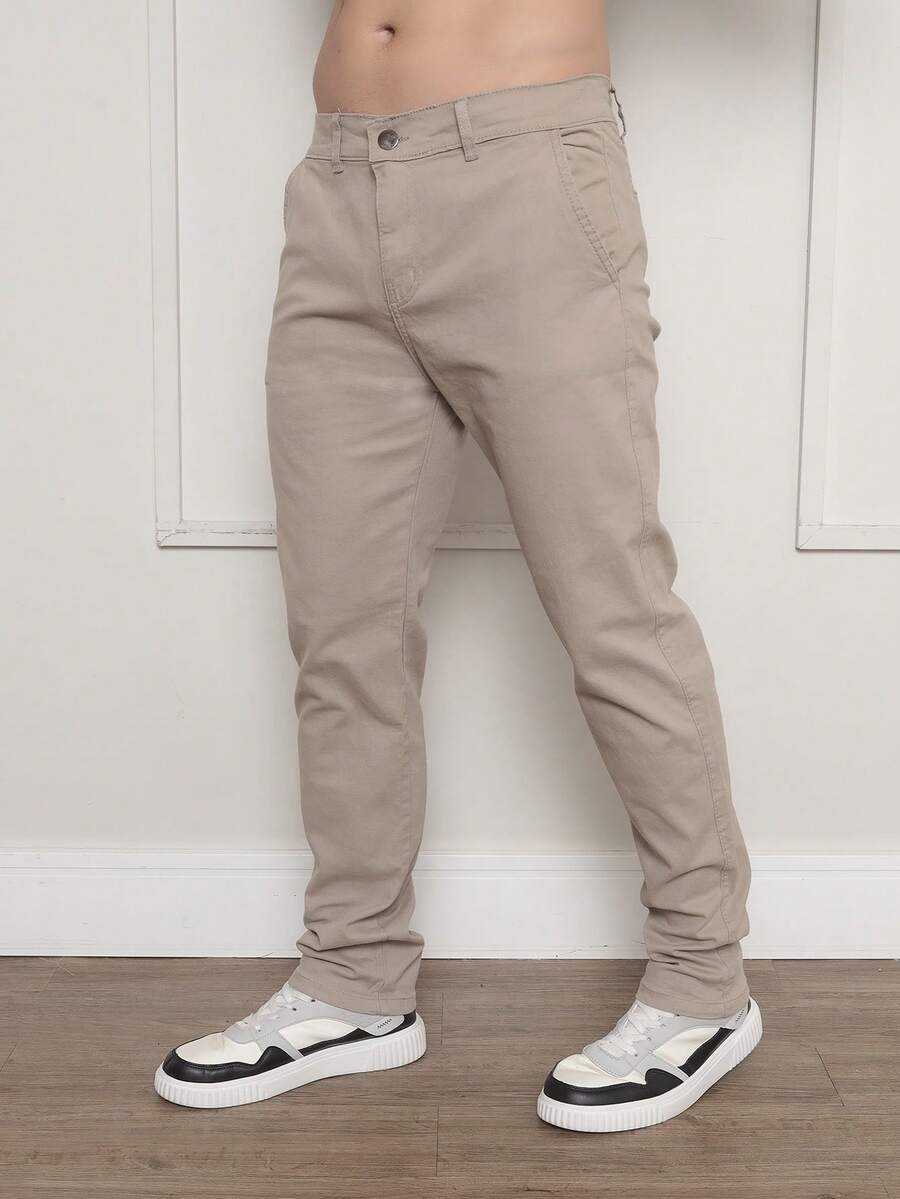 Calça Masculina em Sarja com Elastano Estilo Alfaiataria
