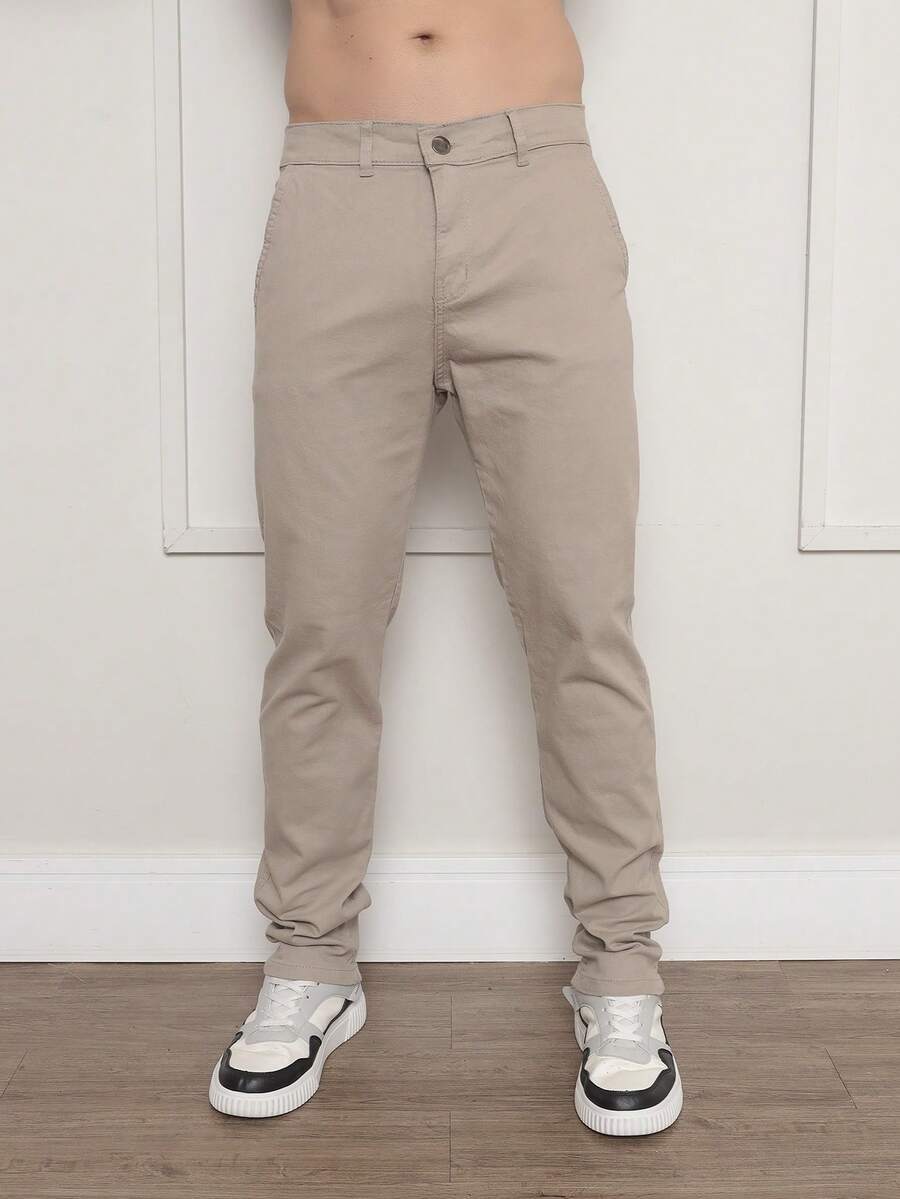 Calça Masculina em Sarja com Elastano Estilo Alfaiataria
